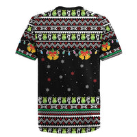 Christmas Unicorn Rugby Jersey with Don't Stop Believin Quote Tree Lights and Festive - Wonder Print Shop