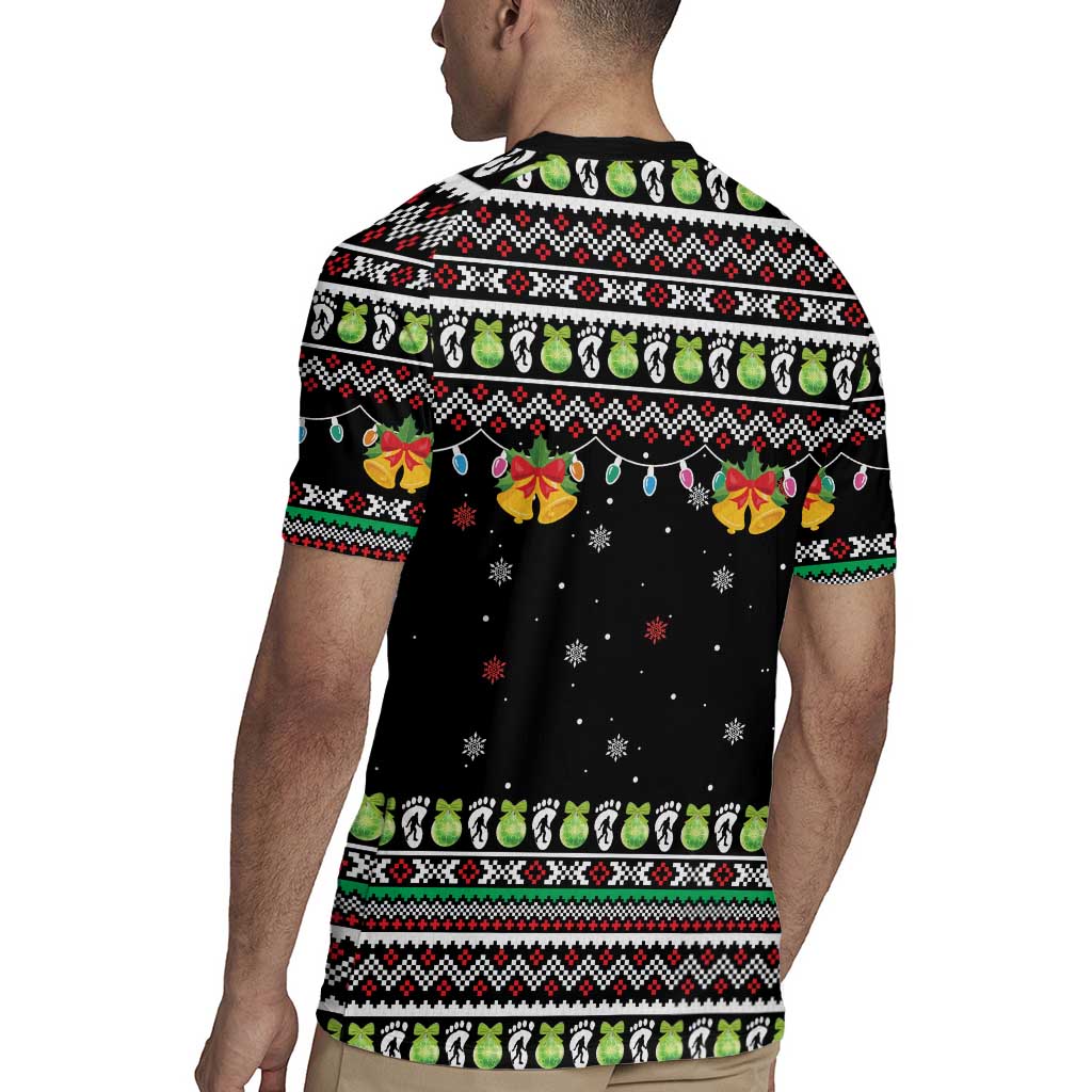 Christmas Unicorn Rugby Jersey with Don't Stop Believin Quote Tree Lights and Festive - Wonder Print Shop