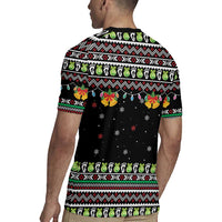Christmas Unicorn Rugby Jersey with Don't Stop Believin Quote Tree Lights and Festive - Wonder Print Shop