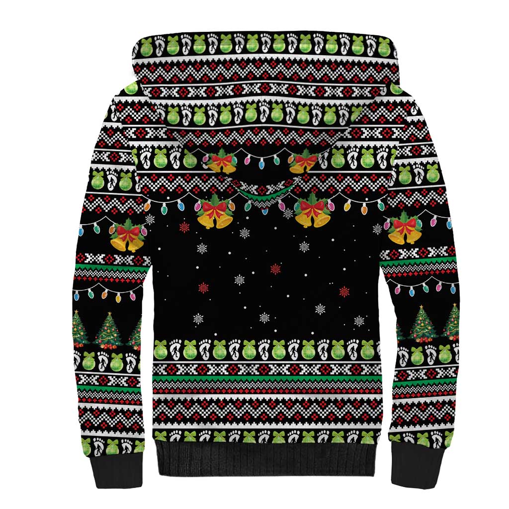 Christmas Unicorn Sherpa Hoodie with Don't Stop Believin Quote Tree Lights and Festive - Wonder Print Shop