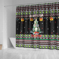 Christmas Unicorn Shower Curtain with Don't Stop Believin Quote Tree Lights and Festive - Wonder Print Shop
