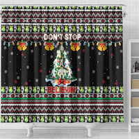 Christmas Unicorn Shower Curtain with Don't Stop Believin Quote Tree Lights and Festive - Wonder Print Shop