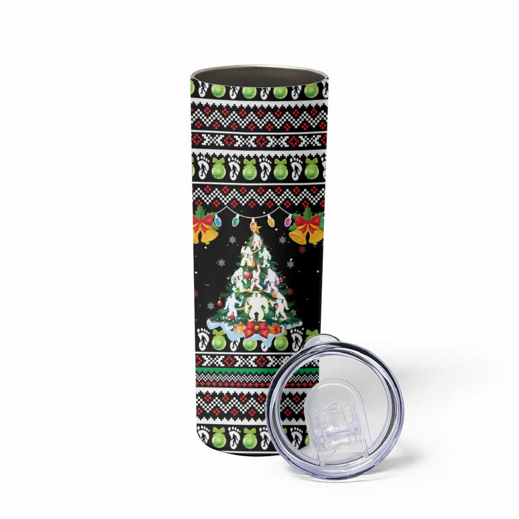 Christmas Unicorn Skinny Tumbler with Don't Stop Believin Quote Tree Lights and Festive - Wonder Print Shop
