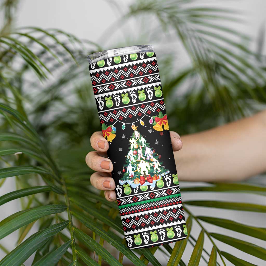 Christmas Unicorn Skinny Tumbler with Don't Stop Believin Quote Tree Lights and Festive - Wonder Print Shop