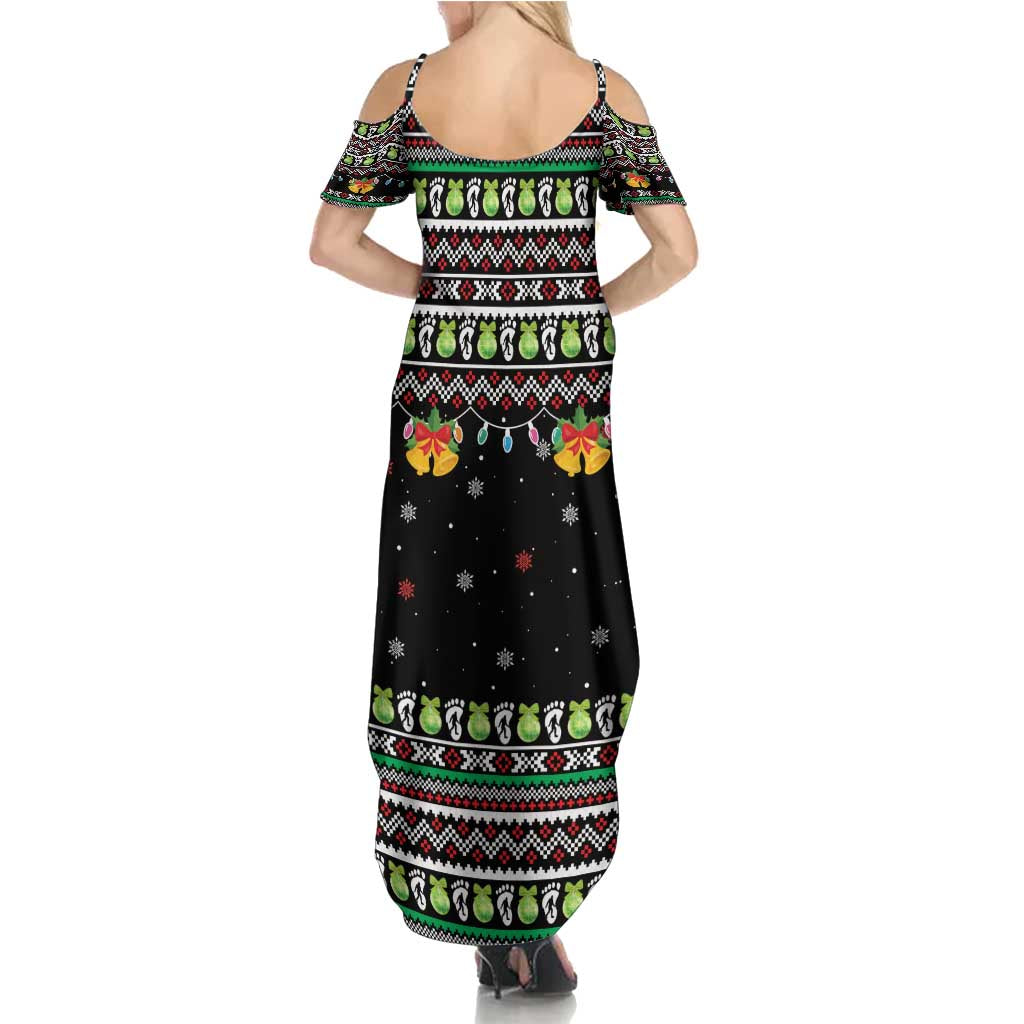 Christmas Unicorn Summer Maxi Dress with Don't Stop Believin Quote Tree Lights and Festive - Wonder Print Shop