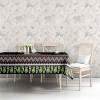 Christmas Unicorn Tablecloth with Don't Stop Believin Quote Tree Lights and Festive - Wonder Print Shop