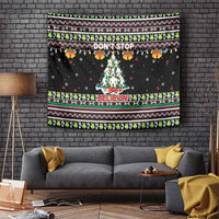 Christmas Unicorn Tapestry with Don't Stop Believin Quote Tree Lights and Festive - Wonder Print Shop
