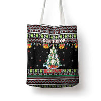 Christmas Unicorn Tote Bag with Don't Stop Believin Quote Tree Lights and Festive - Wonder Print Shop