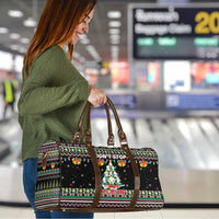 Christmas Unicorn Travel Bag with Don't Stop Believin Quote Tree Lights and Festive - Wonder Print Shop