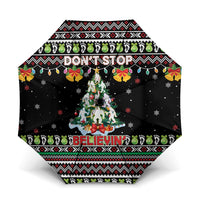 Christmas Unicorn Umbrella with Don't Stop Believin Quote Tree Lights and Festive - Wonder Print Shop