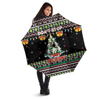 Christmas Unicorn Umbrella with Don't Stop Believin Quote Tree Lights and Festive - Wonder Print Shop
