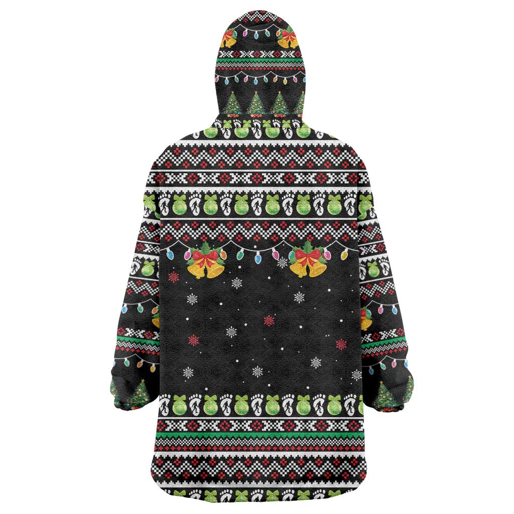 Christmas Unicorn Wearable Blanket Hoodie with Don't Stop Believin Quote Tree Lights and Festive - Wonder Print Shop