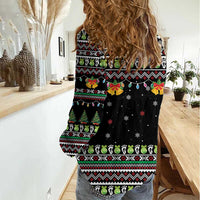 Christmas Unicorn Women Casual Shirt with Don't Stop Believin Quote Tree Lights and Festive - Wonder Print Shop