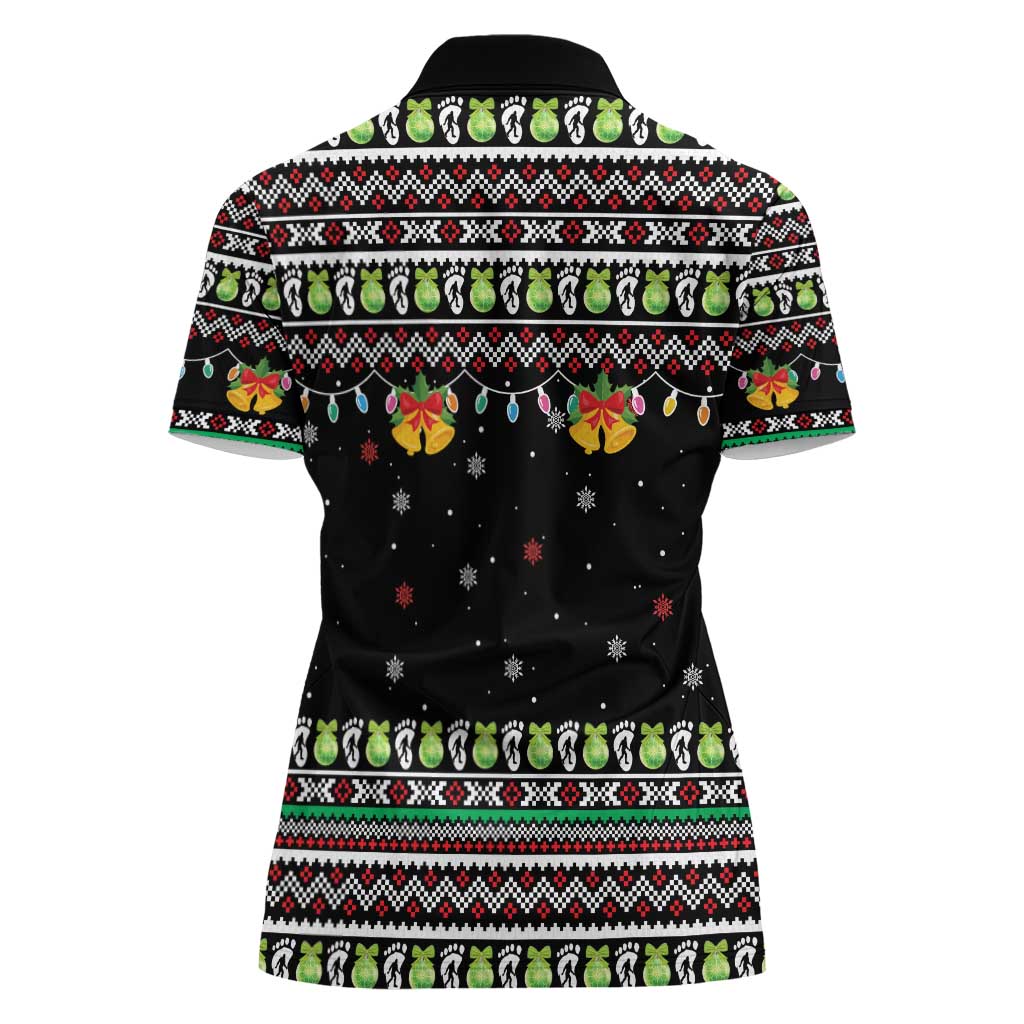 Christmas Unicorn Women Polo Shirt with Don't Stop Believin Quote Tree Lights and Festive - Wonder Print Shop