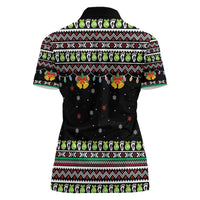 Christmas Unicorn Women Polo Shirt with Don't Stop Believin Quote Tree Lights and Festive - Wonder Print Shop