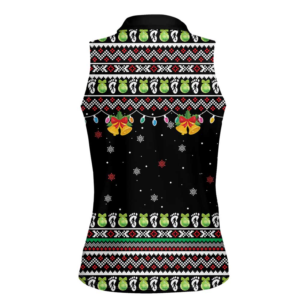 Christmas Unicorn Women Sleeveless Polo Shirt with Don't Stop Believin Quote Tree Lights and Festive - Wonder Print Shop