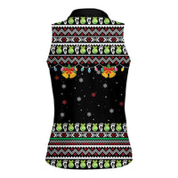 Christmas Unicorn Women Sleeveless Polo Shirt with Don't Stop Believin Quote Tree Lights and Festive - Wonder Print Shop