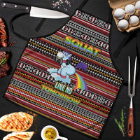 Funny Unicorn Workout Apron with Squat Like No Tomorrow Quote and Rainbow Tribal - Wonder Print Shop