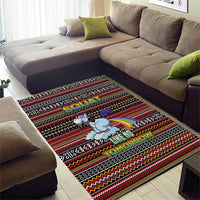 Funny Unicorn Workout Area Rug with Squat Like No Tomorrow Quote and Rainbow Tribal - Wonder Print Shop