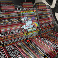 Funny Unicorn Workout Back Car Seat Cover with Squat Like No Tomorrow Quote and Rainbow Tribal - Wonder Print Shop