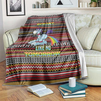 Funny Unicorn Workout Blanket with Squat Like No Tomorrow Quote and Rainbow Tribal - Wonder Print Shop