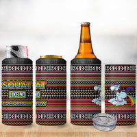 Funny Unicorn Workout 4 in 1 Can Cooler Tumbler with Squat Like No Tomorrow Quote and Rainbow Tribal - Wonder Print Shop
