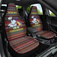 Funny Unicorn Workout Car Seat Cover with Squat Like No Tomorrow Quote and Rainbow Tribal - Wonder Print Shop