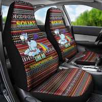 Funny Unicorn Workout Car Seat Cover with Squat Like No Tomorrow Quote and Rainbow Tribal - Wonder Print Shop