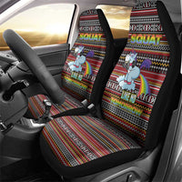Funny Unicorn Workout Car Seat Cover with Squat Like No Tomorrow Quote and Rainbow Tribal - Wonder Print Shop