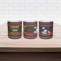 Funny Unicorn Workout Ceramic Mug with Squat Like No Tomorrow Quote and Rainbow Tribal - Wonder Print Shop