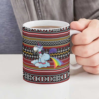 Funny Unicorn Workout Ceramic Mug with Squat Like No Tomorrow Quote and Rainbow Tribal - Wonder Print Shop