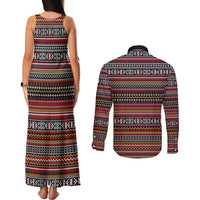 Funny Unicorn Workout Couples Matching Tank Maxi Dress and Long Sleeve Button Shirt with Squat Like No Tomorrow Quote and Rainbow Tribal - Wonder Print Shop
