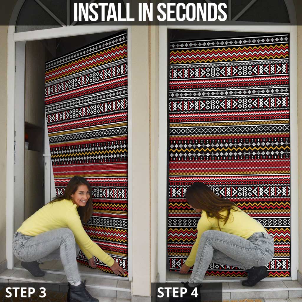 Funny Unicorn Workout Door Cover with Squat Like No Tomorrow Quote and Rainbow Tribal - Wonder Print Shop