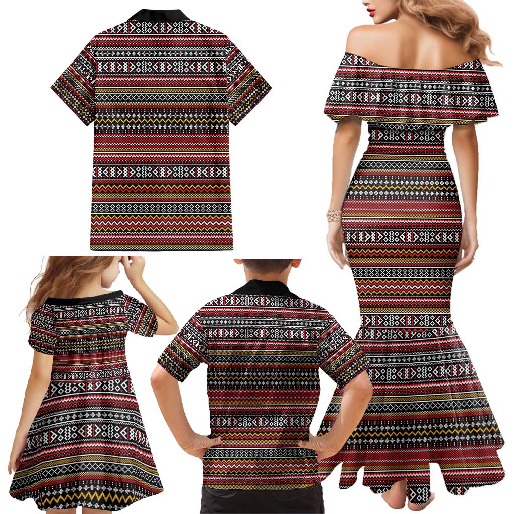 Funny Unicorn Workout Family Matching Mermaid Dress and Hawaiian Shirt with Squat Like No Tomorrow Quote and Rainbow Tribal - Wonder Print Shop