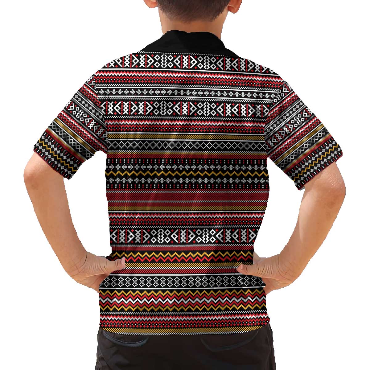 Funny Unicorn Workout Family Matching Off The Shoulder Long Sleeve Dress and Hawaiian Shirt with Squat Like No Tomorrow Quote and Rainbow Tribal - Wonder Print Shop