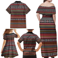 Funny Unicorn Workout Family Matching Off Shoulder Maxi Dress and Hawaiian Shirt with Squat Like No Tomorrow Quote and Rainbow Tribal - Wonder Print Shop
