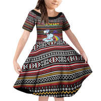 Funny Unicorn Workout Family Matching Off Shoulder Short Dress and Hawaiian Shirt with Squat Like No Tomorrow Quote and Rainbow Tribal - Wonder Print Shop
