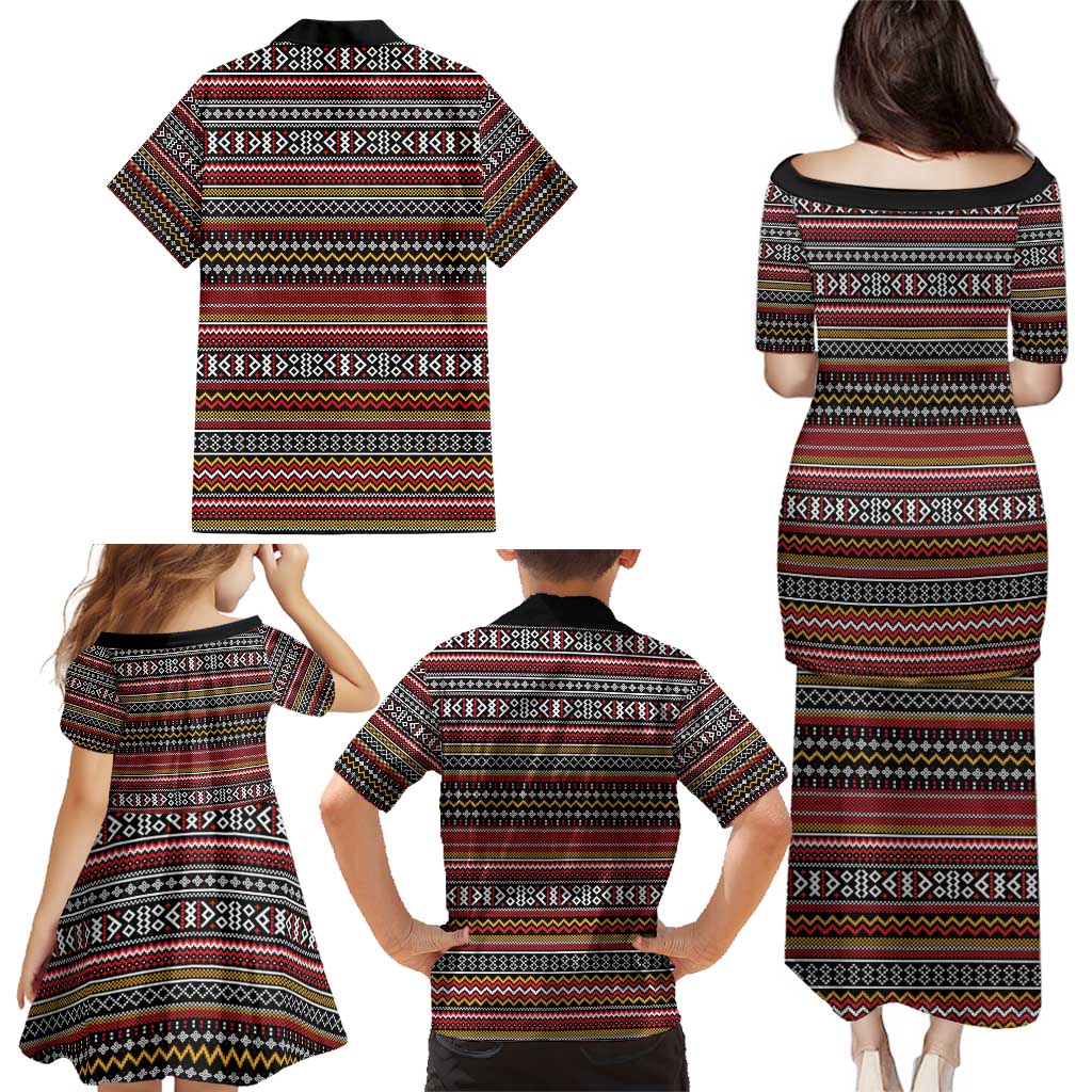 Funny Unicorn Workout Family Matching Puletasi and Hawaiian Shirt with Squat Like No Tomorrow Quote and Rainbow Tribal - Wonder Print Shop