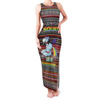 Funny Unicorn Workout Family Matching Tank Maxi Dress and Hawaiian Shirt with Squat Like No Tomorrow Quote and Rainbow Tribal - Wonder Print Shop