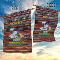 Funny Unicorn Workout Garden Flag with Squat Like No Tomorrow Quote and Rainbow Tribal - Wonder Print Shop