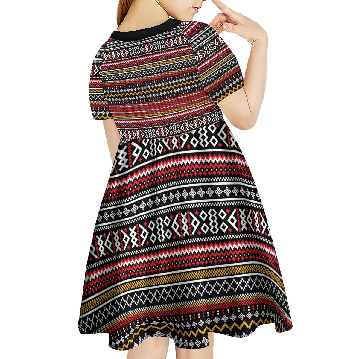Funny Unicorn Workout Kid Short Sleeve Dress with Squat Like No Tomorrow Quote and Rainbow Tribal - Wonder Print Shop