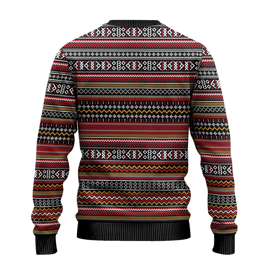 Funny Unicorn Workout Ugly Christmas Sweater with Squat Like No Tomorrow Quote and Rainbow Tribal - Wonder Print Shop