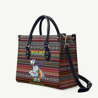 Funny Unicorn Workout Leather Bag with Squat Like No Tomorrow Quote and Rainbow Tribal - Wonder Print Shop