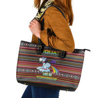 Funny Unicorn Workout Leather Tote Bag with Squat Like No Tomorrow Quote and Rainbow Tribal - Wonder Print Shop