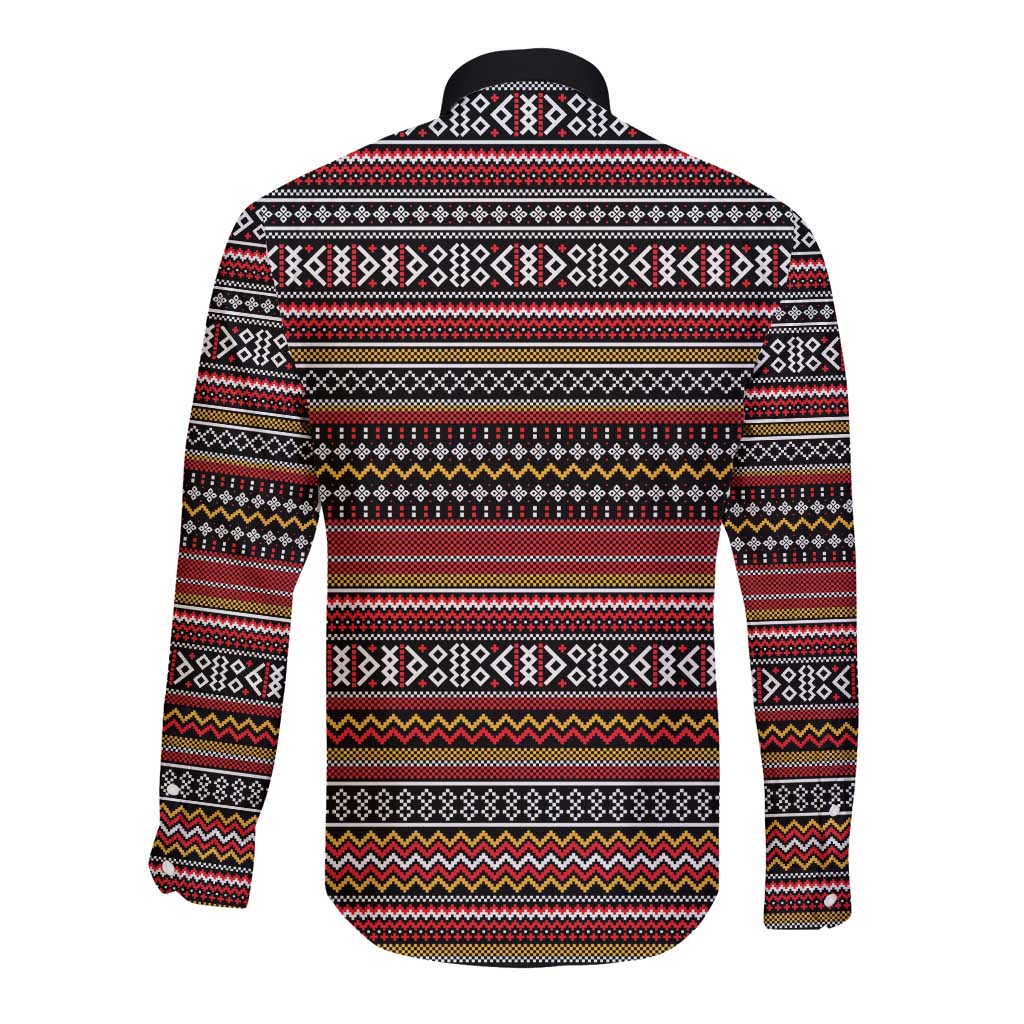 Funny Unicorn Workout Long Sleeve Button Shirt with Squat Like No Tomorrow Quote and Rainbow Tribal - Wonder Print Shop