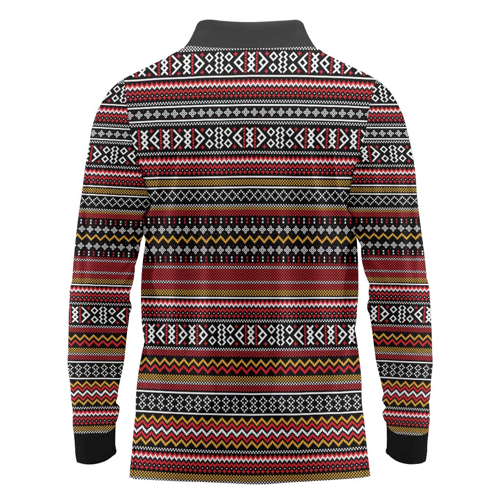 Funny Unicorn Workout Long Sleeve Polo Shirt with Squat Like No Tomorrow Quote and Rainbow Tribal - Wonder Print Shop