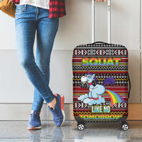 Funny Unicorn Workout Luggage Cover with Squat Like No Tomorrow Quote and Rainbow Tribal - Wonder Print Shop
