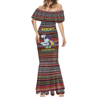 Funny Unicorn Workout Mermaid Dress with Squat Like No Tomorrow Quote and Rainbow Tribal - Wonder Print Shop