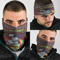Funny Unicorn Workout Neck Gaiter with Squat Like No Tomorrow Quote and Rainbow Tribal - Wonder Print Shop