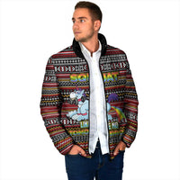 Funny Unicorn Workout Padded Jacket with Squat Like No Tomorrow Quote and Rainbow Tribal - Wonder Print Shop
